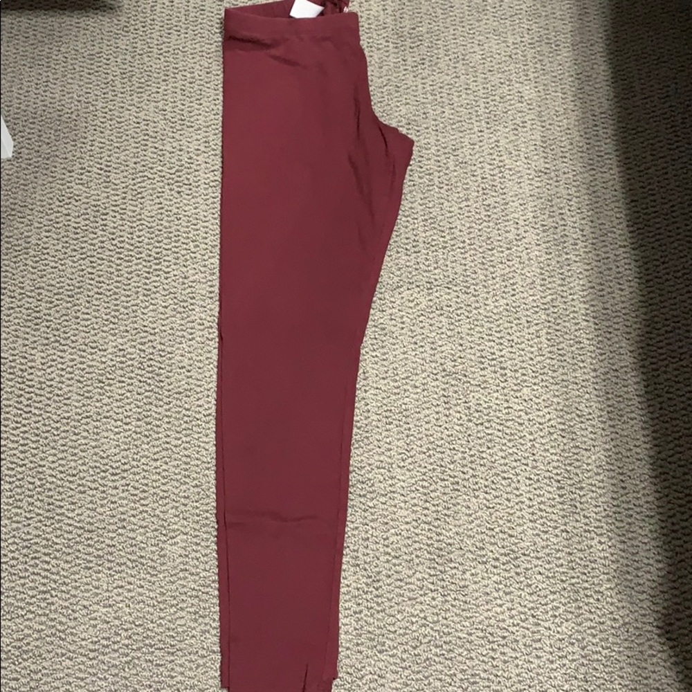 burgundy leggings